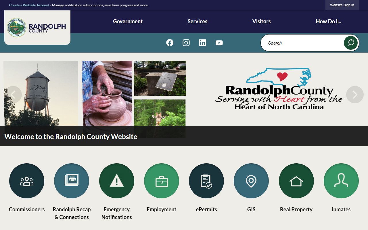 Asheboro people search Randolph County Government website