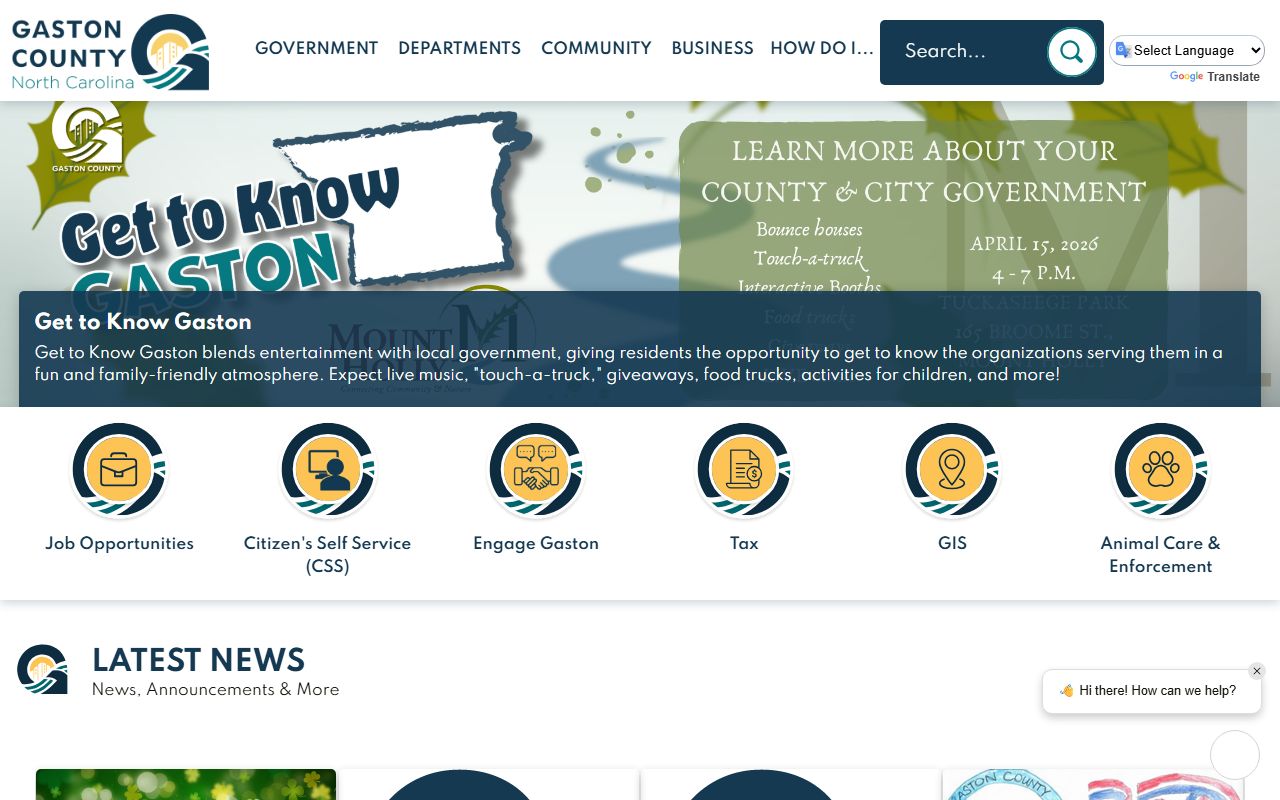 Belmont people search Gaston County government website