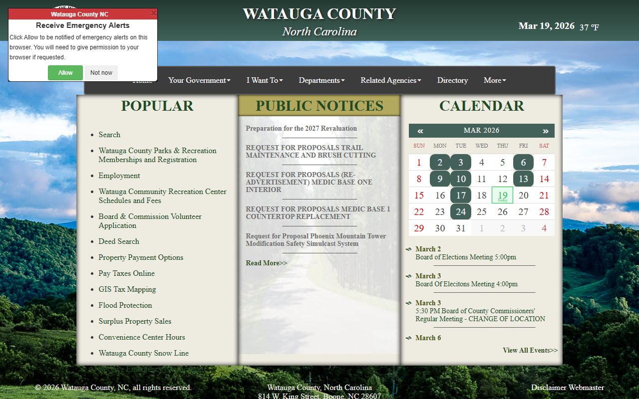 Boone people search Watauga County government website