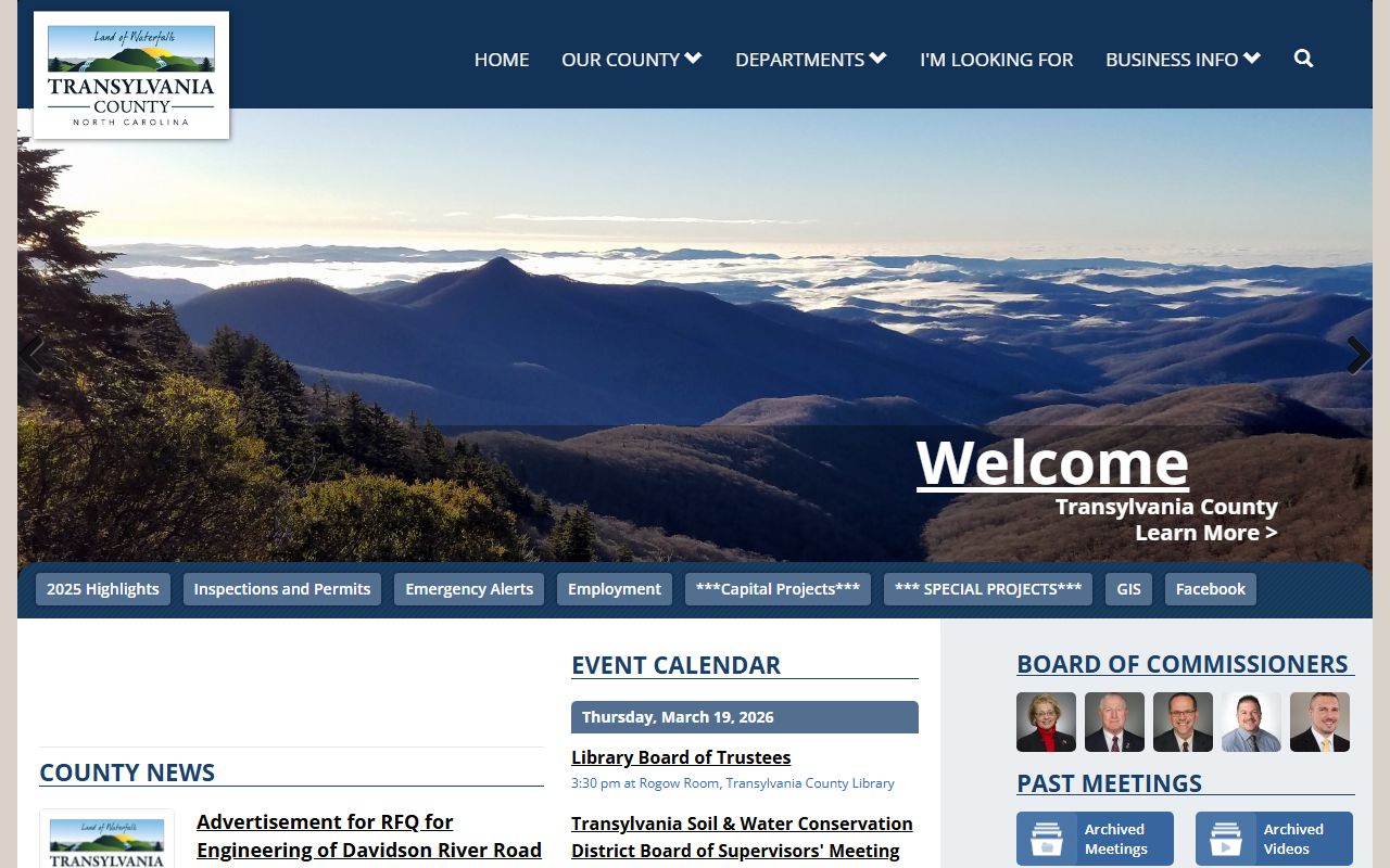 Brevard people search Transylvania County government website