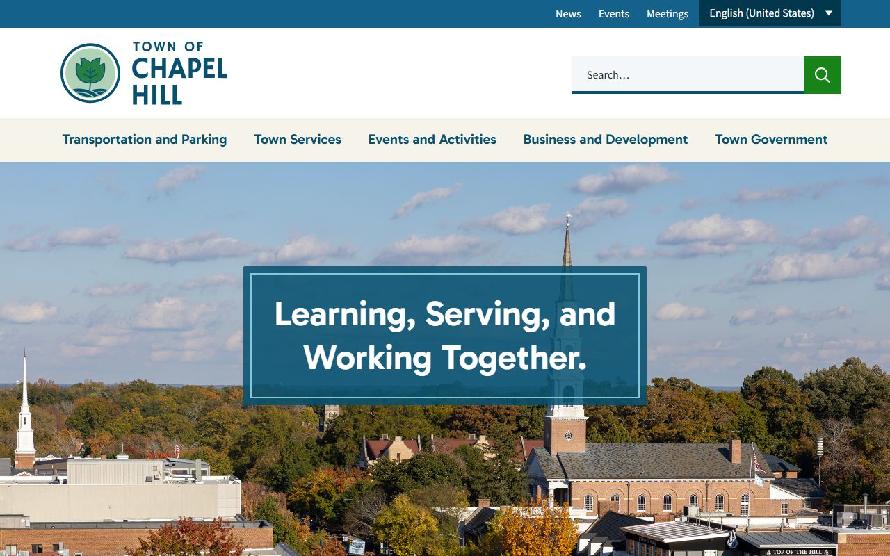 Town of Chapel Hill government website for local public records and services