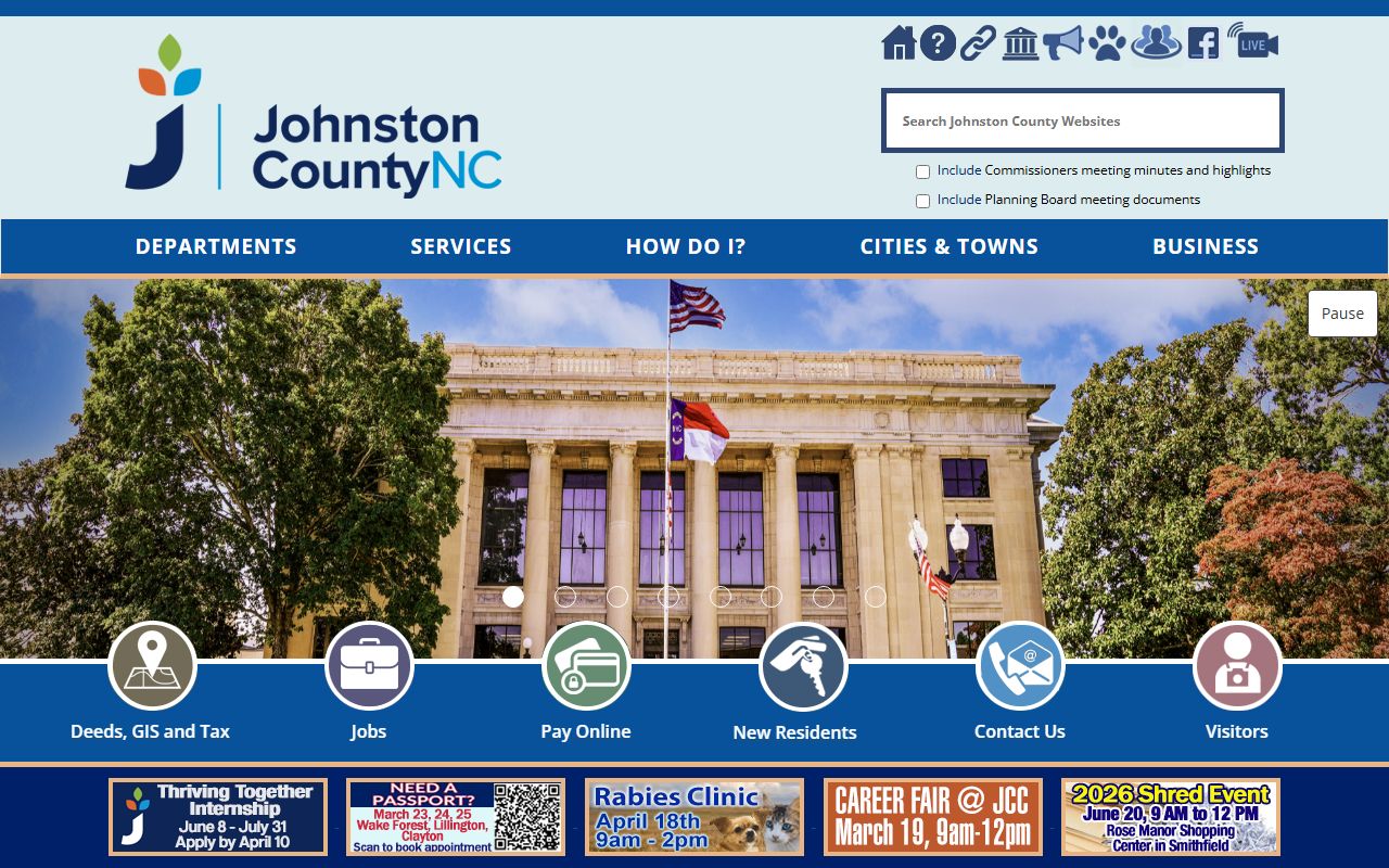 Clayton people search Johnston County Government website