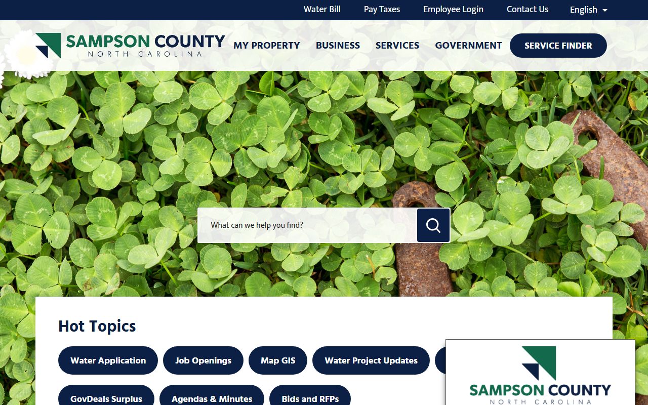 Clinton people search Sampson County government website