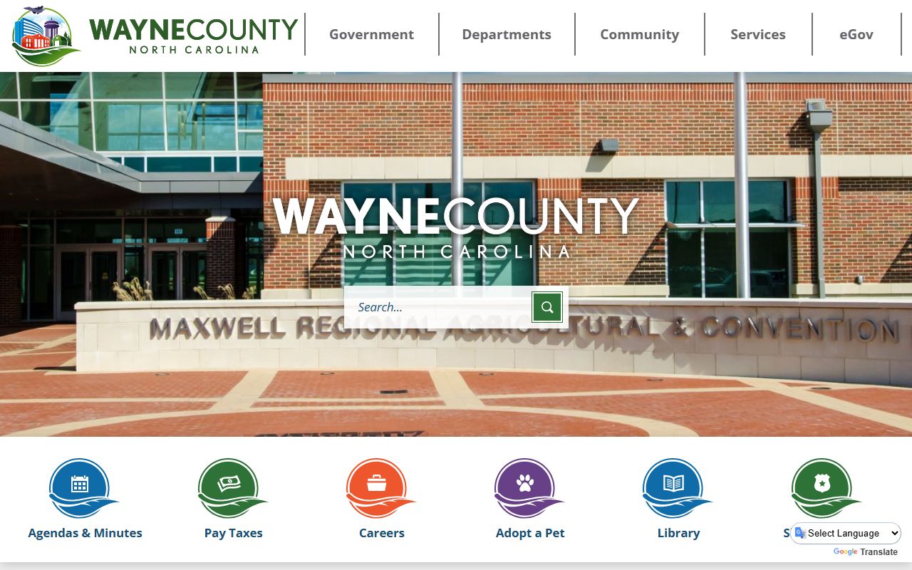 Wayne County Government website for Goldsboro property records and people search
