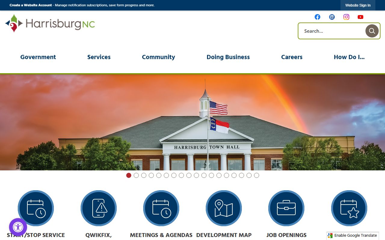 Harrisburg people search Town of Harrisburg website