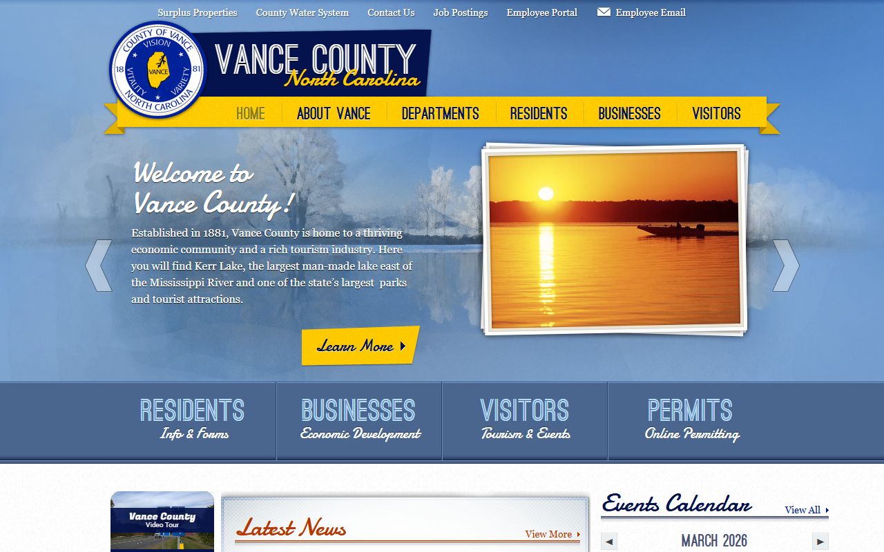 Henderson people search Vance County Government website