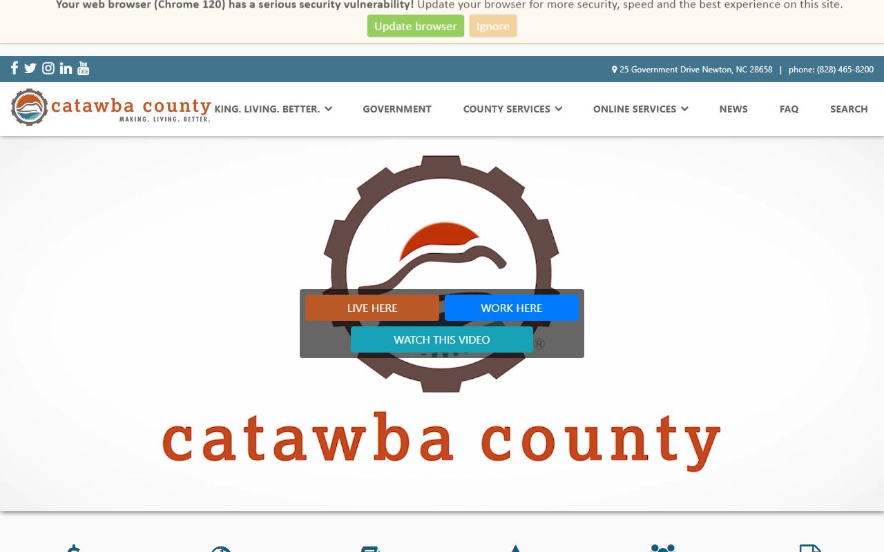 Catawba County government website for Hickory area public records