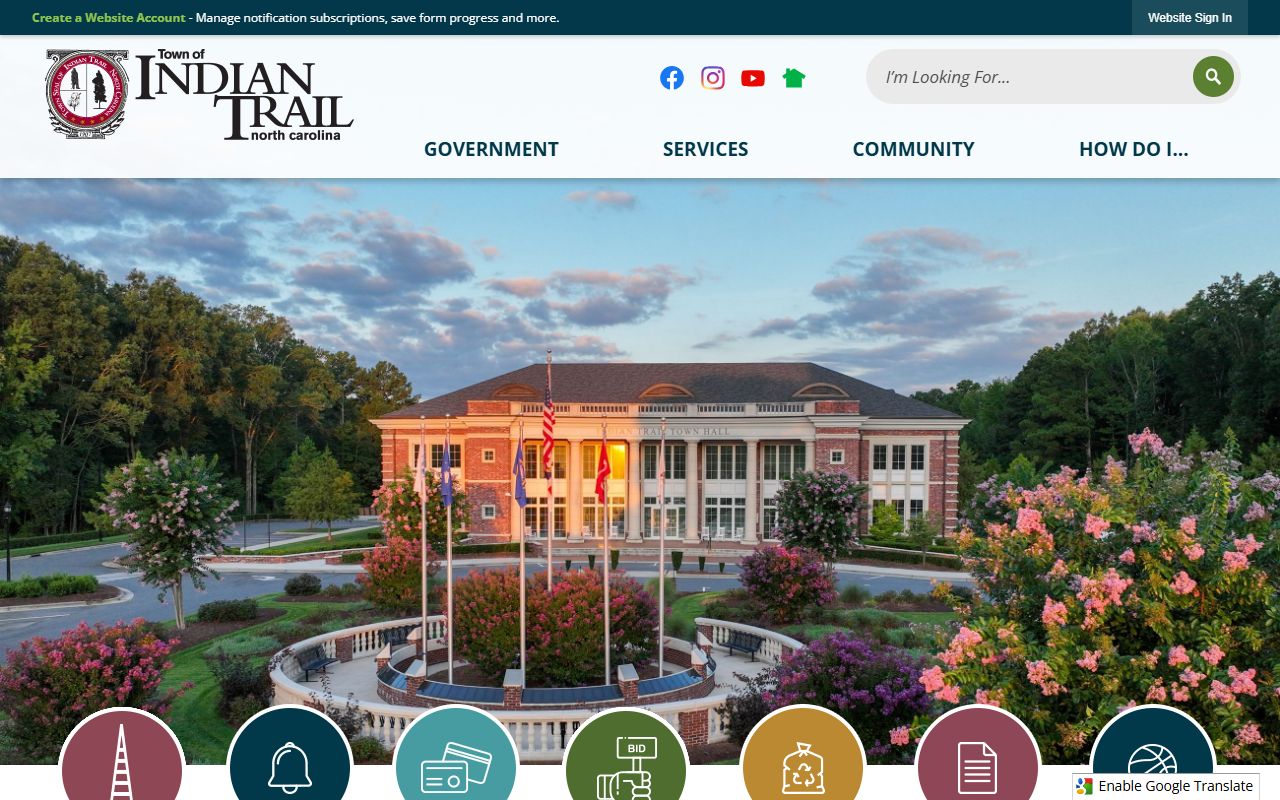 Town of Indian Trail website for public records and people search