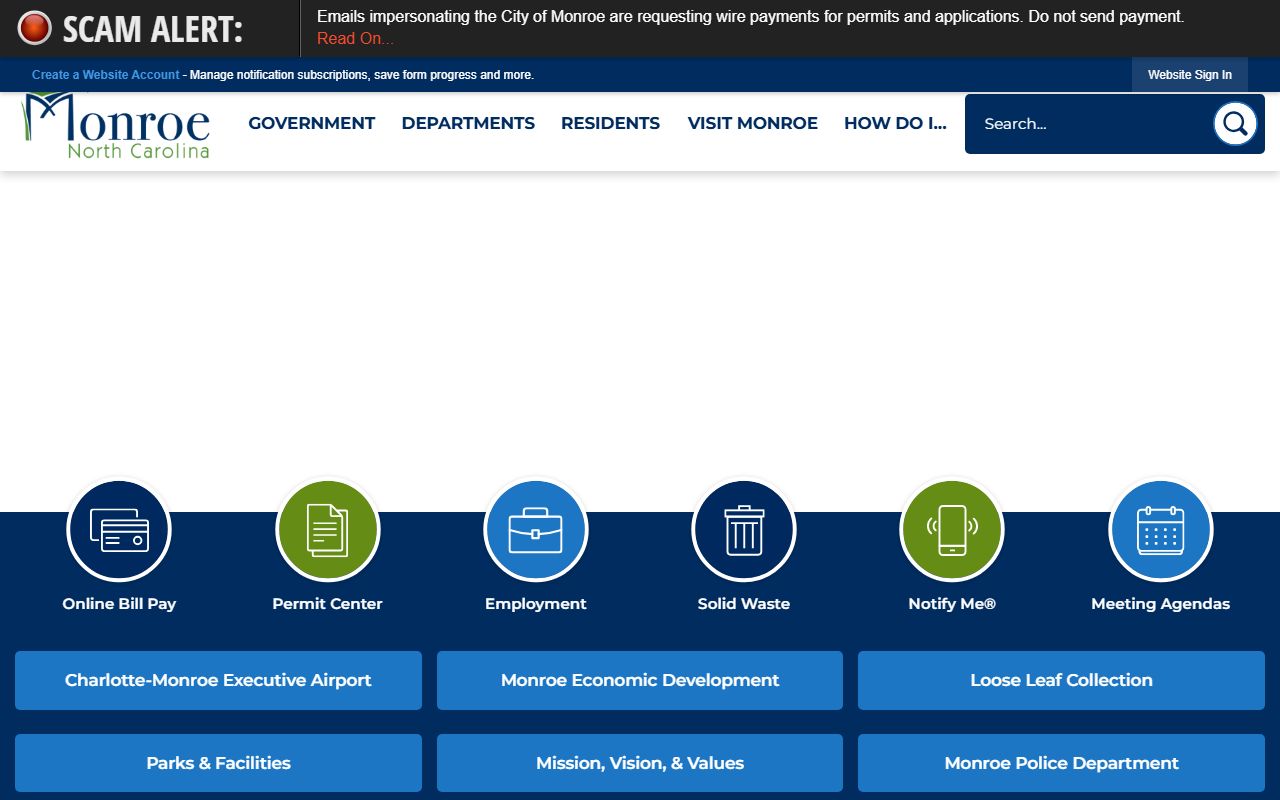 City of Monroe website for public records and people search