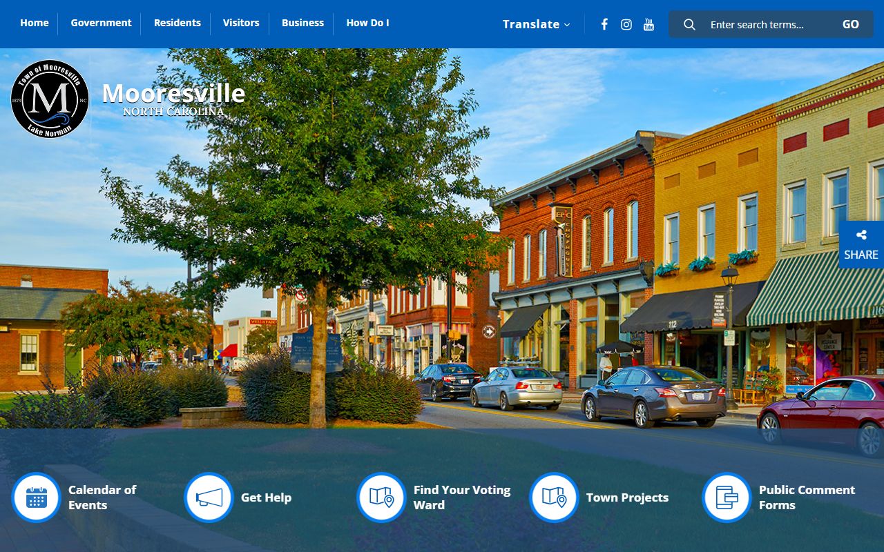 Town of Mooresville official website for government services and public records