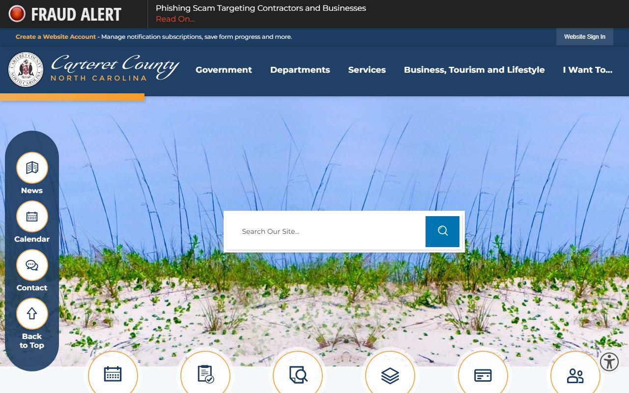 Morehead City people search Carteret County government website