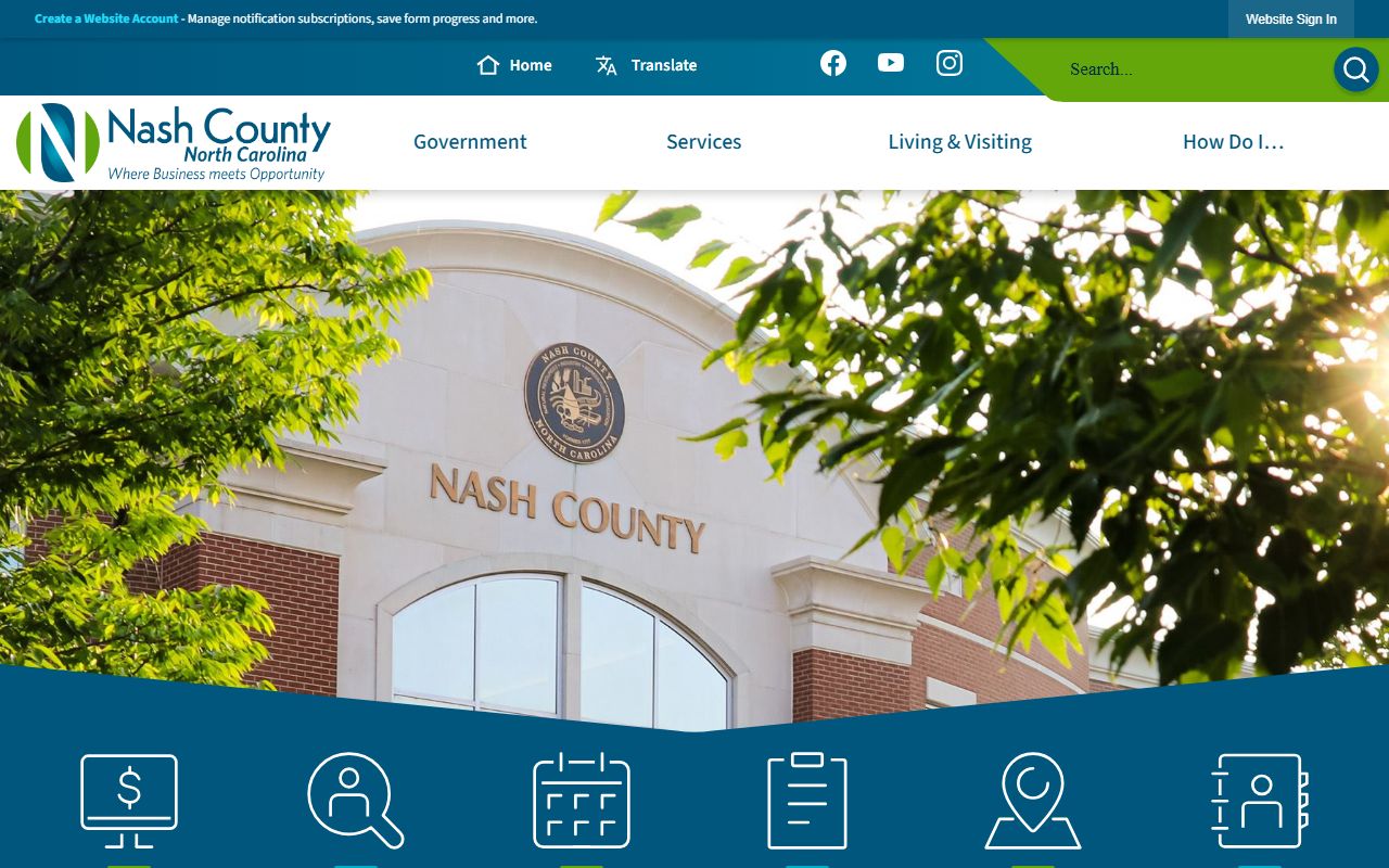 Nashville people search Nash County government website