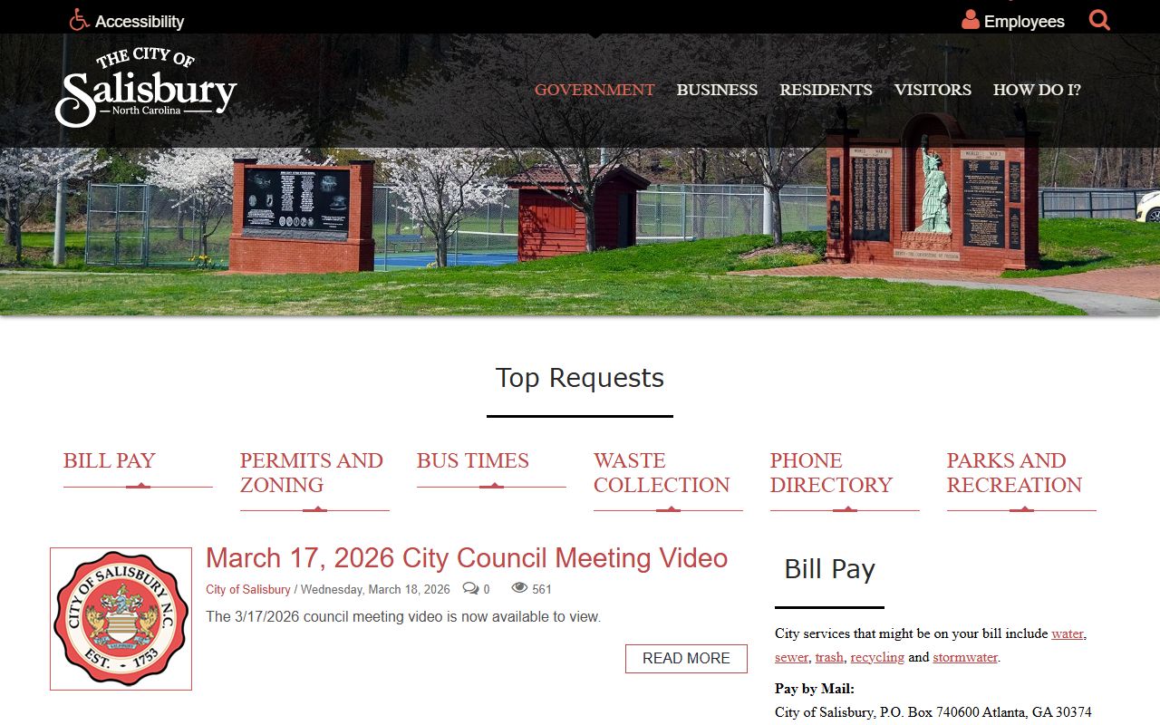 City of Salisbury website for public records and people search