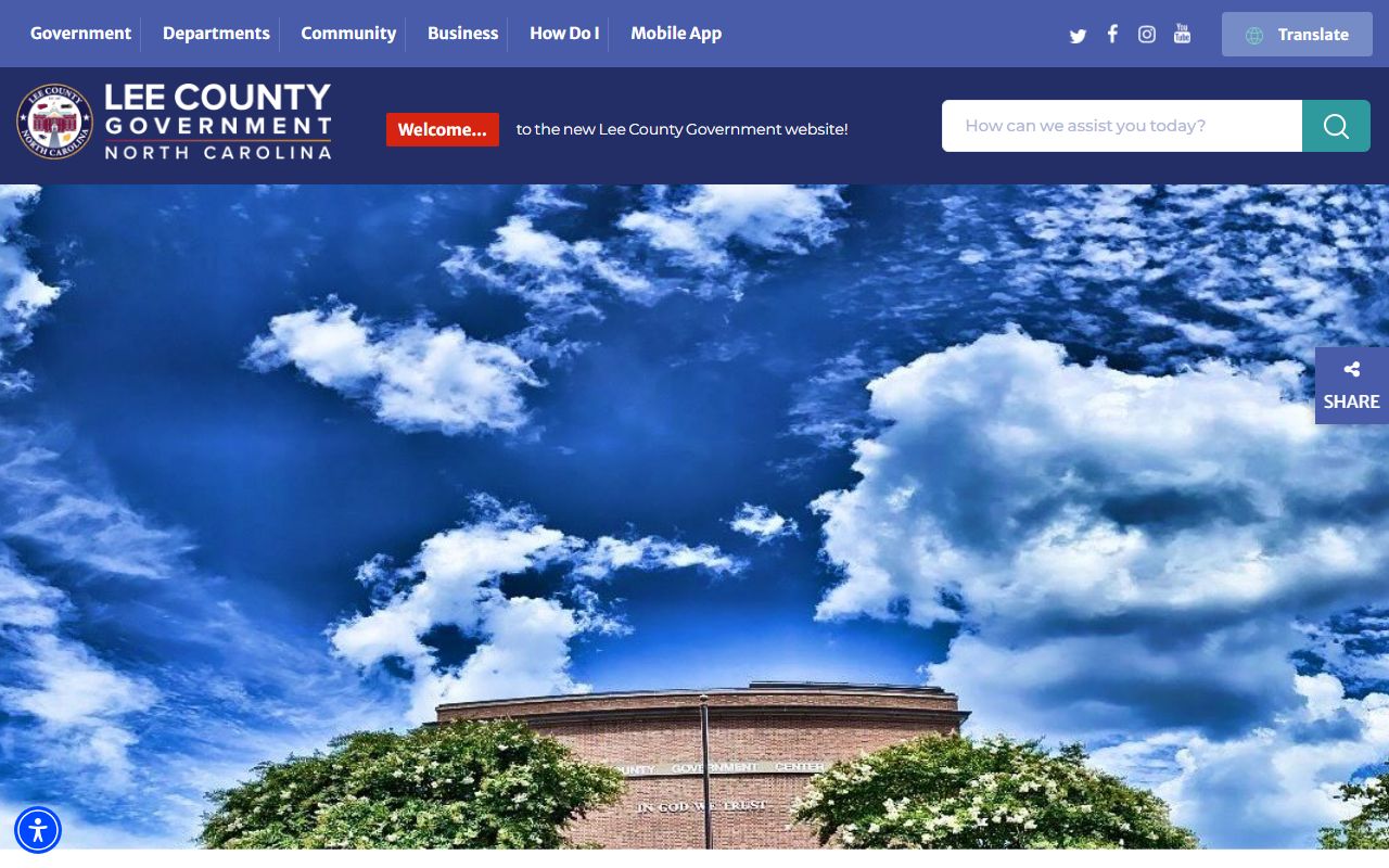 Lee County Government website for Sanford property records and people search