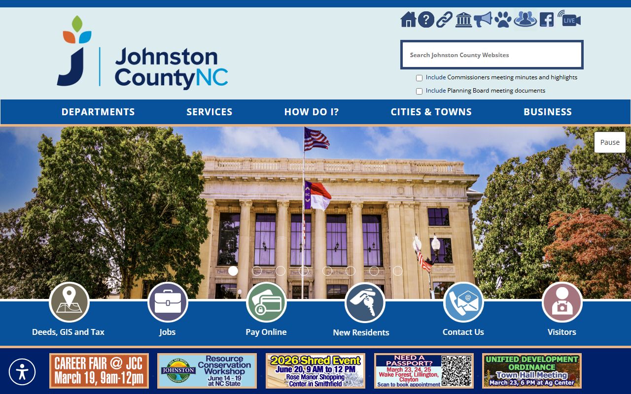 Selma people search Johnston County Government website