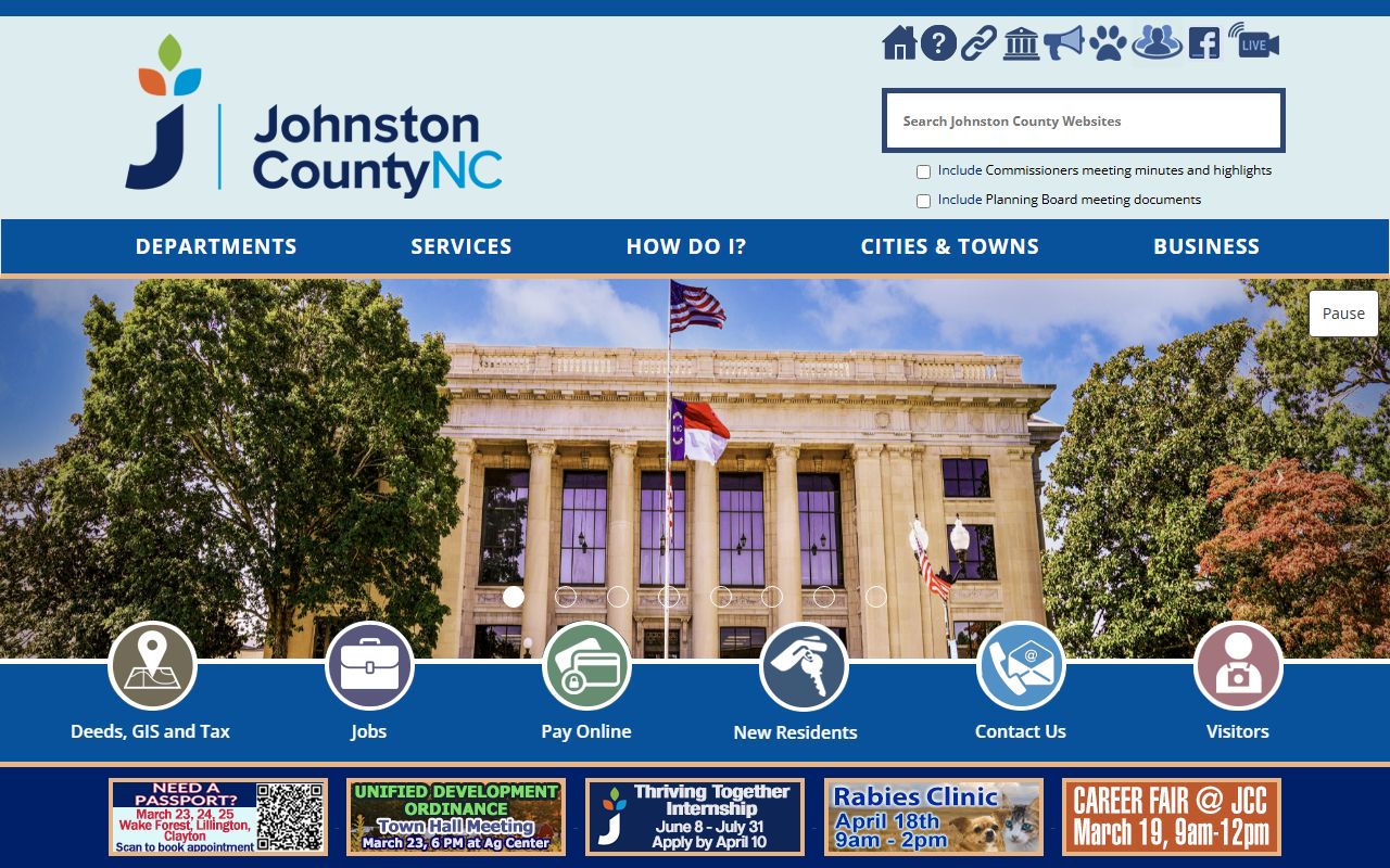 Smithfield people search Johnston County Government website