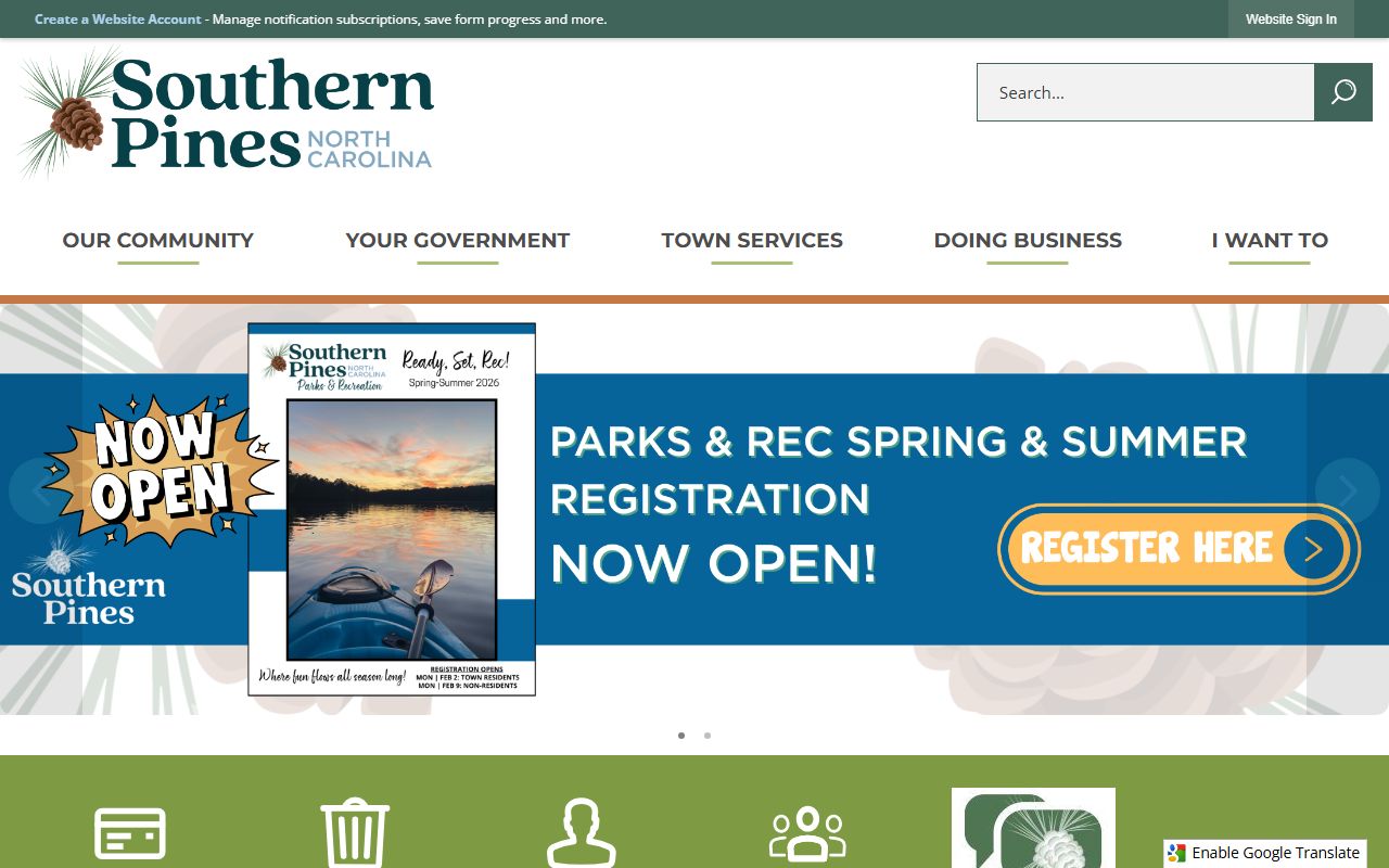 Southern Pines people search Town of Southern Pines website