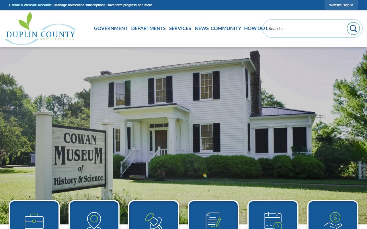 Warsaw people search Duplin County Government website