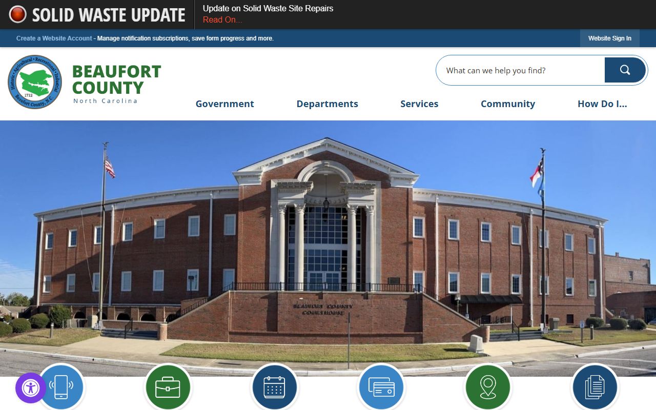 Washington people search Beaufort County government website