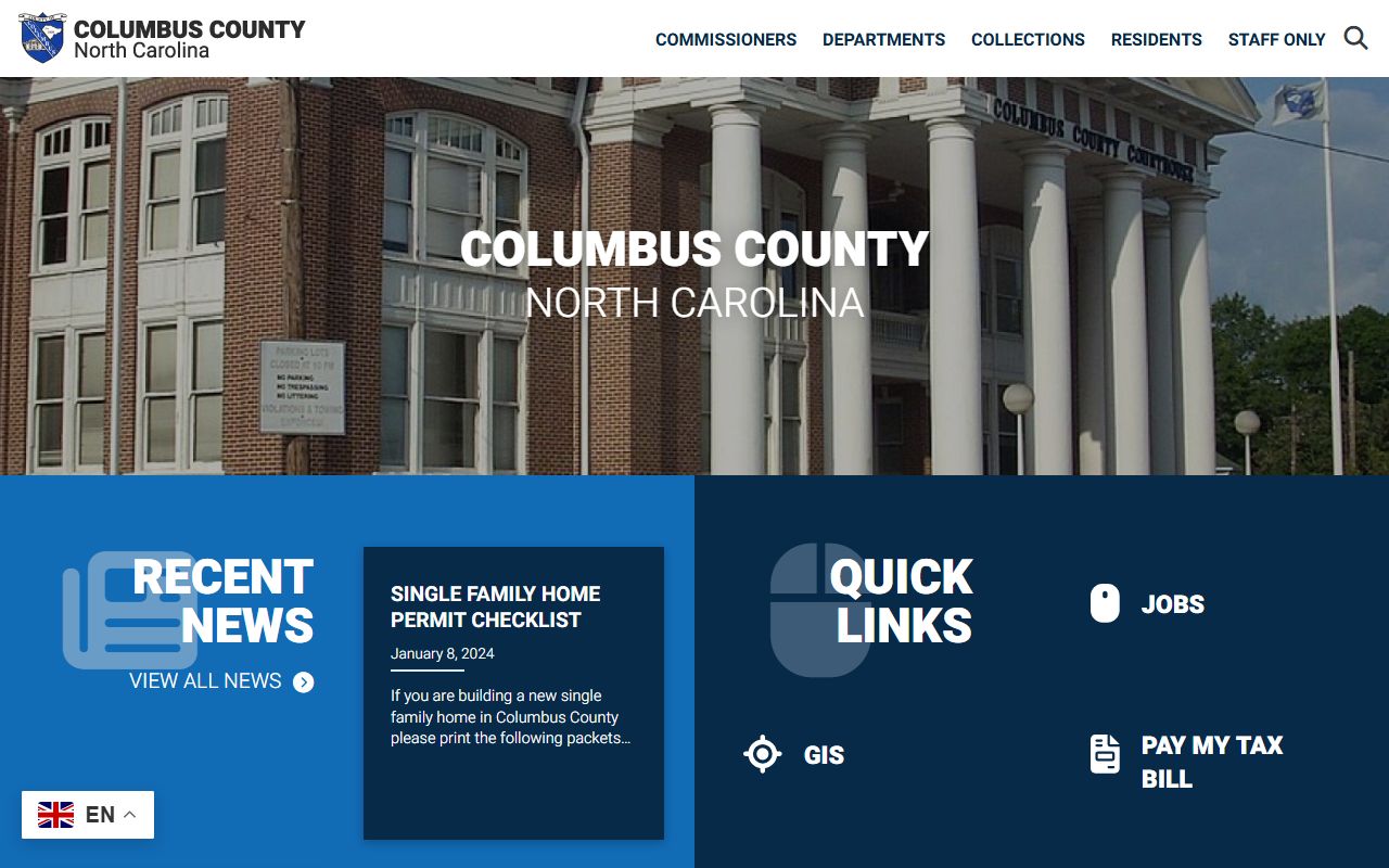 Whiteville people search Columbus County government website