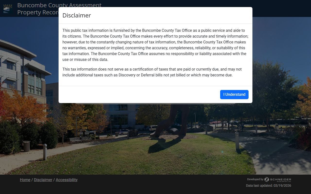 Buncombe County property records platform for public records search