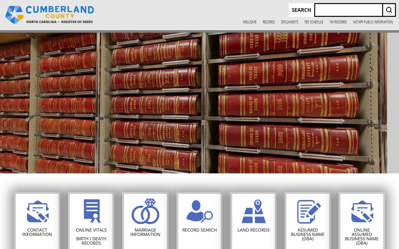 Cumberland County Register of Deeds website for public records search