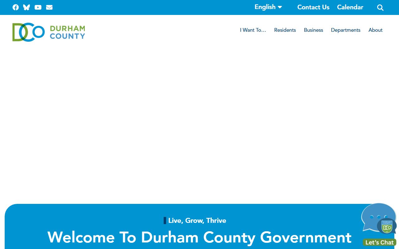 Durham County government website for public records access