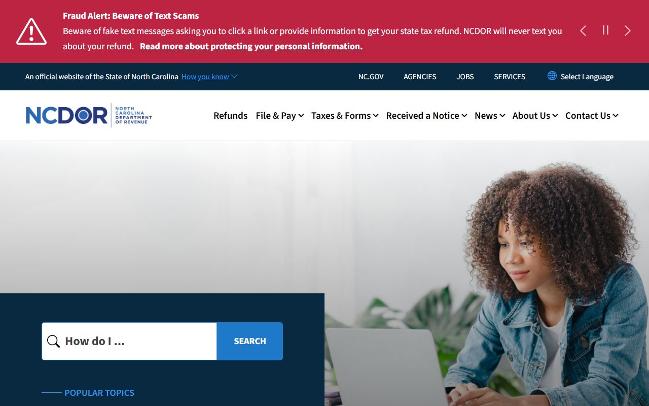 North Carolina Department of Revenue for people search tax records