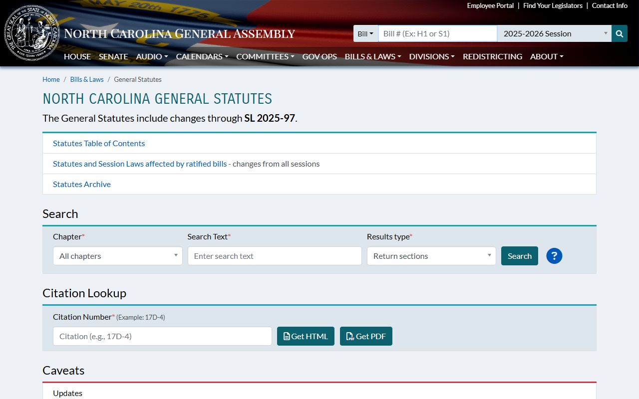 North Carolina General Statutes for people search public records law