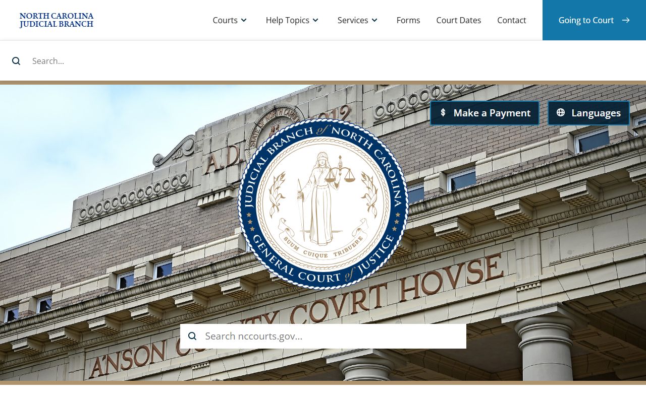North Carolina Judicial Branch portal for people search records