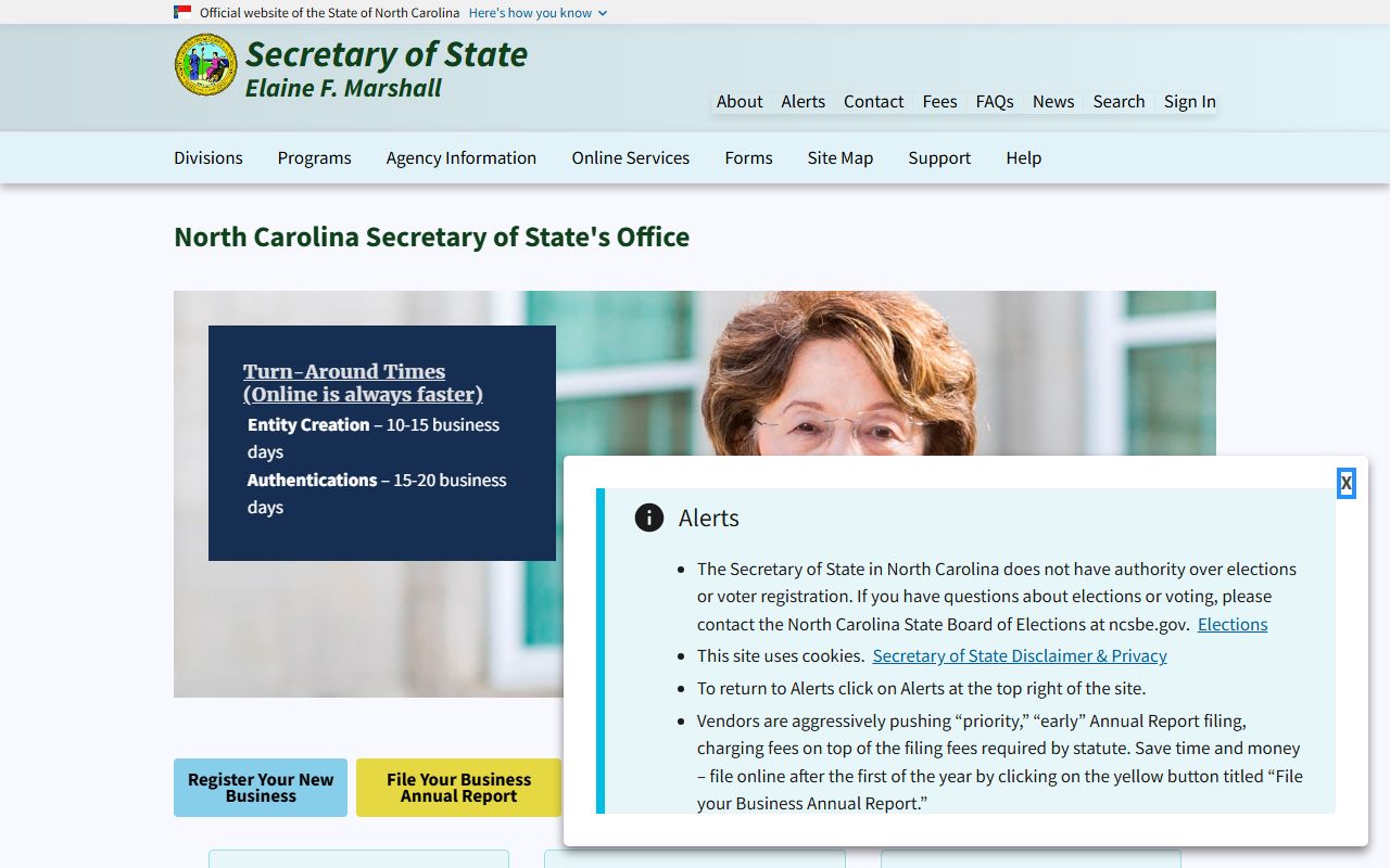 North Carolina Secretary of State business people search records